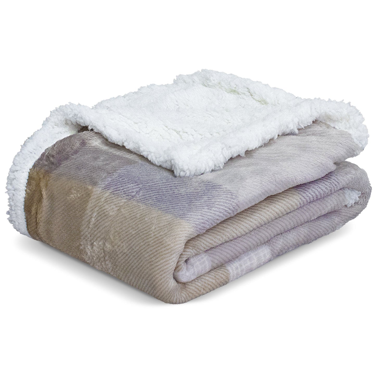 Coperta Plaid agnellato disegno Tartan in flannel ricciolino varie misure 6917