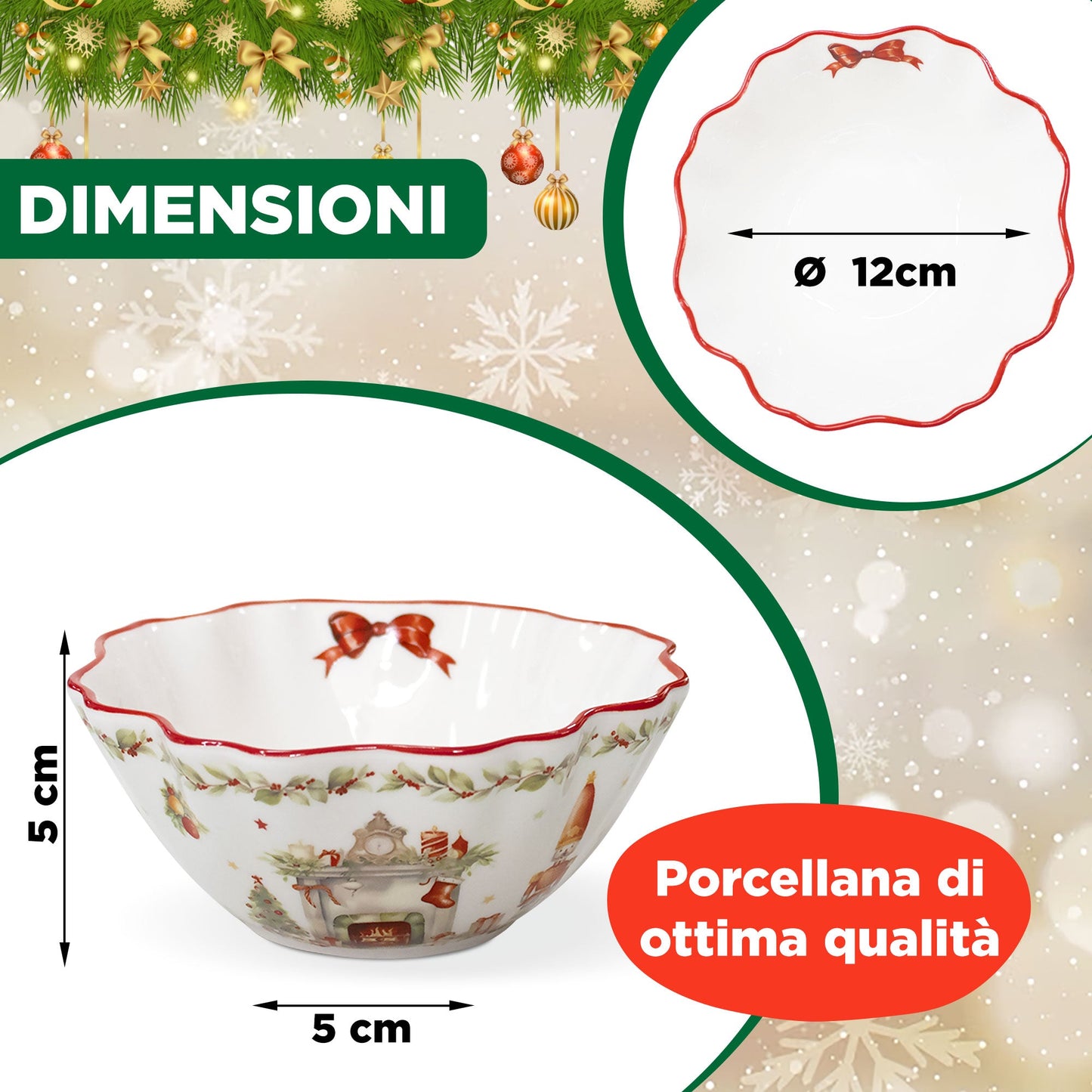 Ciotola natalizia vintage in porcellana Albero Natale Schiaccianoci 6939