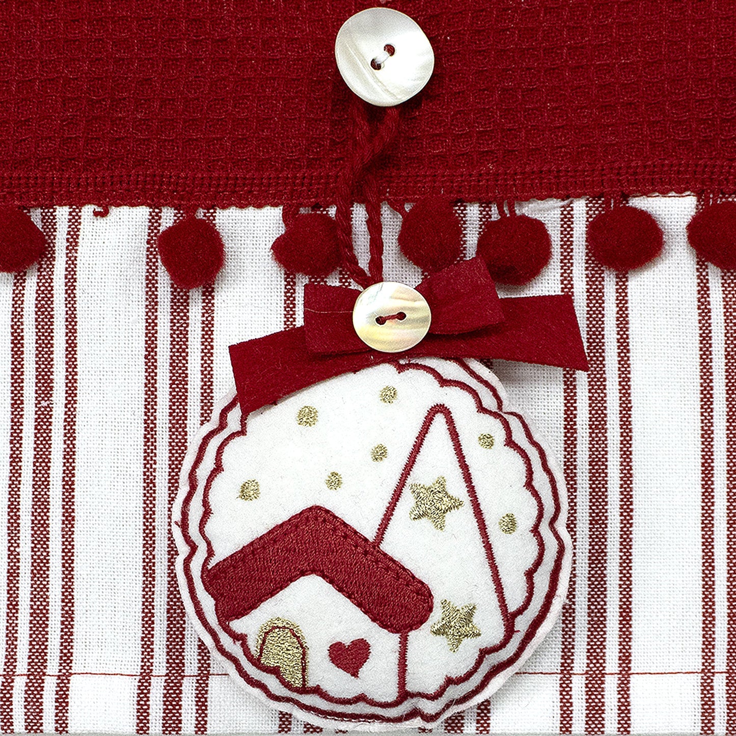 Set Strofinacci Natalizi Canovacci ricamati 3 Pezzi Decoro Natale 6972