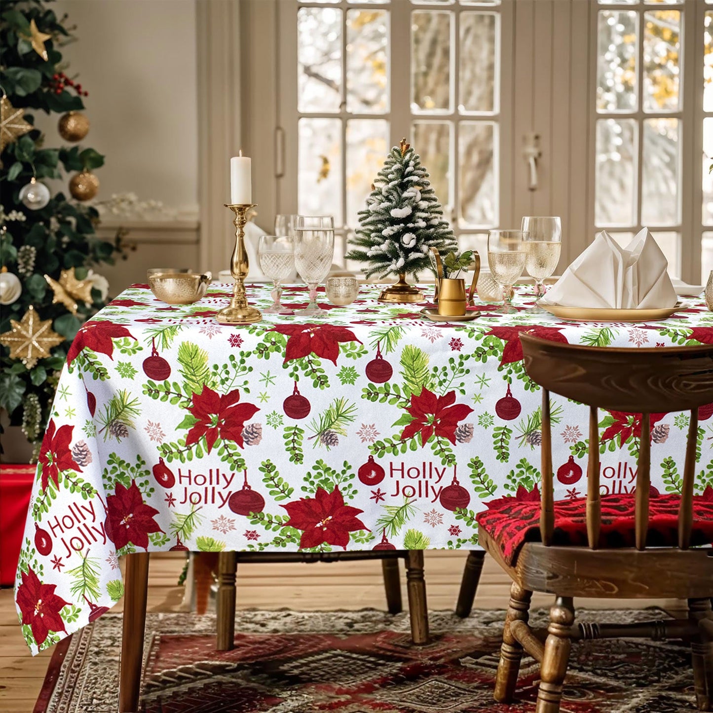 Tovaglia Natalizia rettangolare varie misure Copritavolo Twill stampato 6974