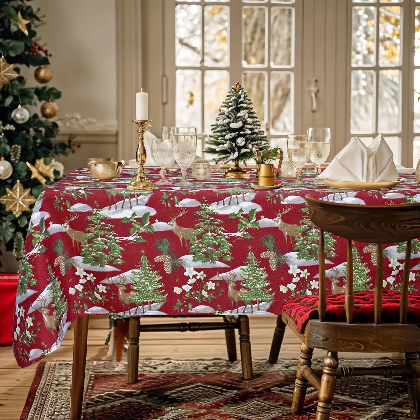 Tovaglia Natalizia rettangolare varie misure Copritavolo Twill stampato 6974