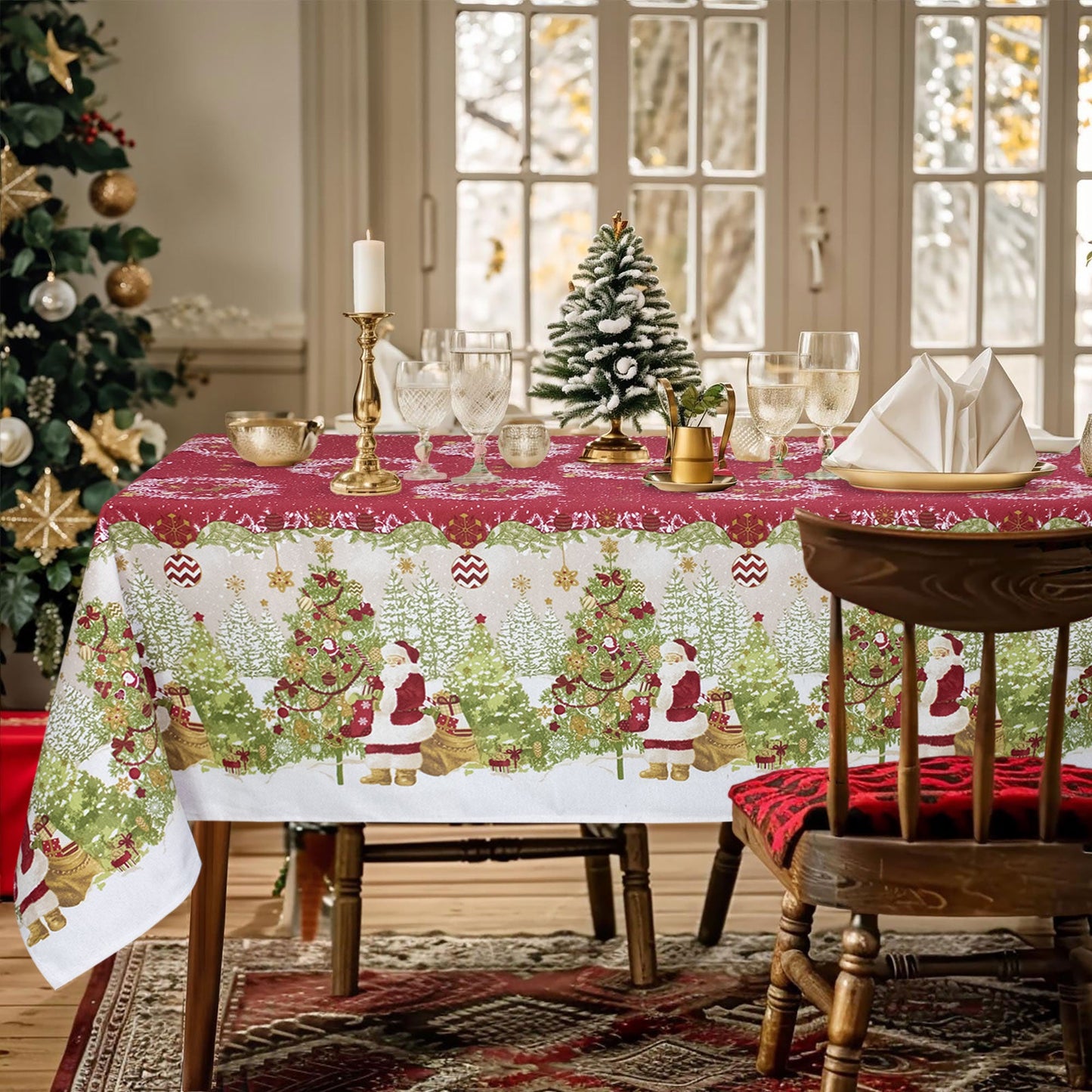 Tovaglia Natalizia rettangolare varie misure Copritavolo Twill stampato 6974
