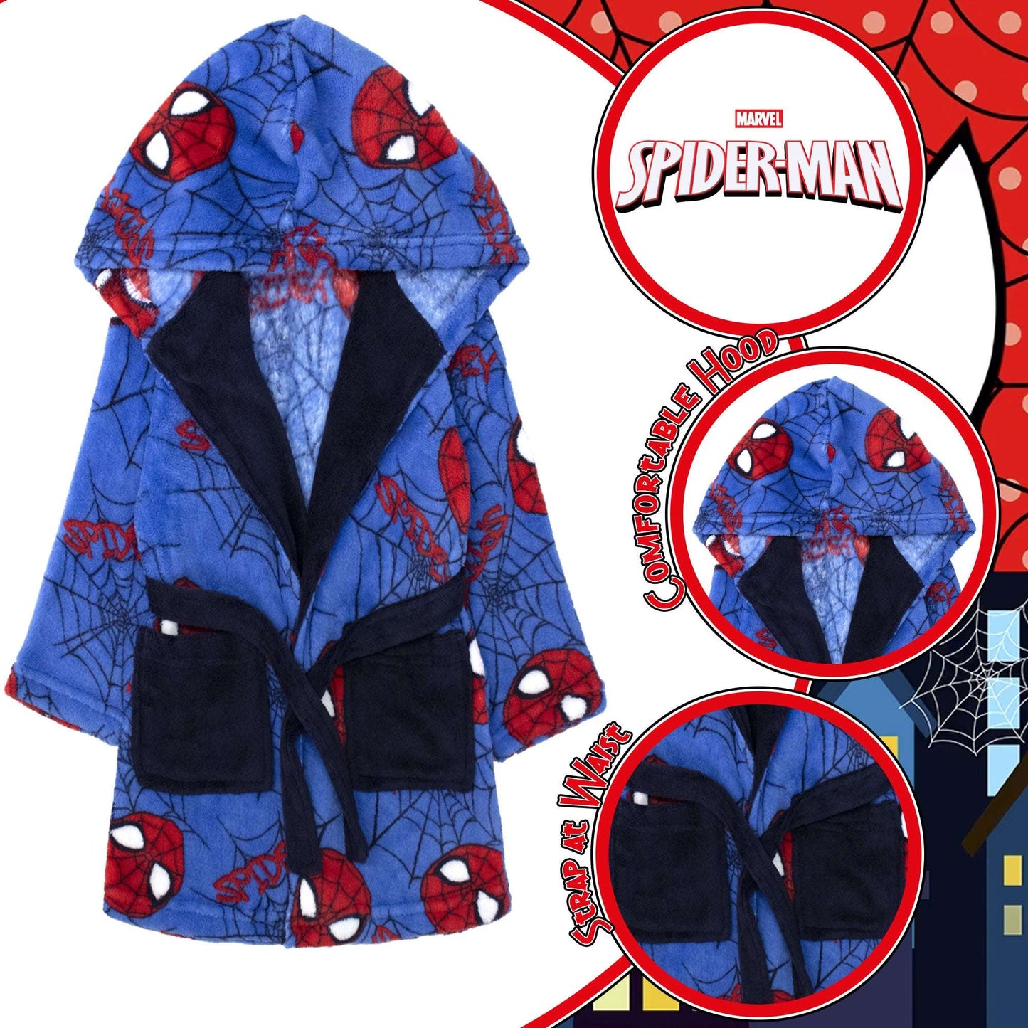 Vestaglia Marvel Spiderman in pile invernale per bambino 6994