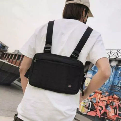 Marsupio Da Petto Uomo Multitasche Tracolla Regolabile Borsa Zaino Borsello