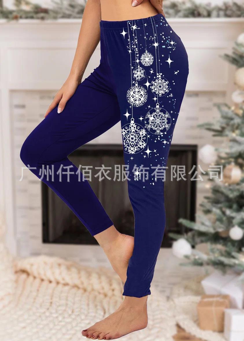 Brushed Printed Slim Fit Skinny Bootcut Trousers