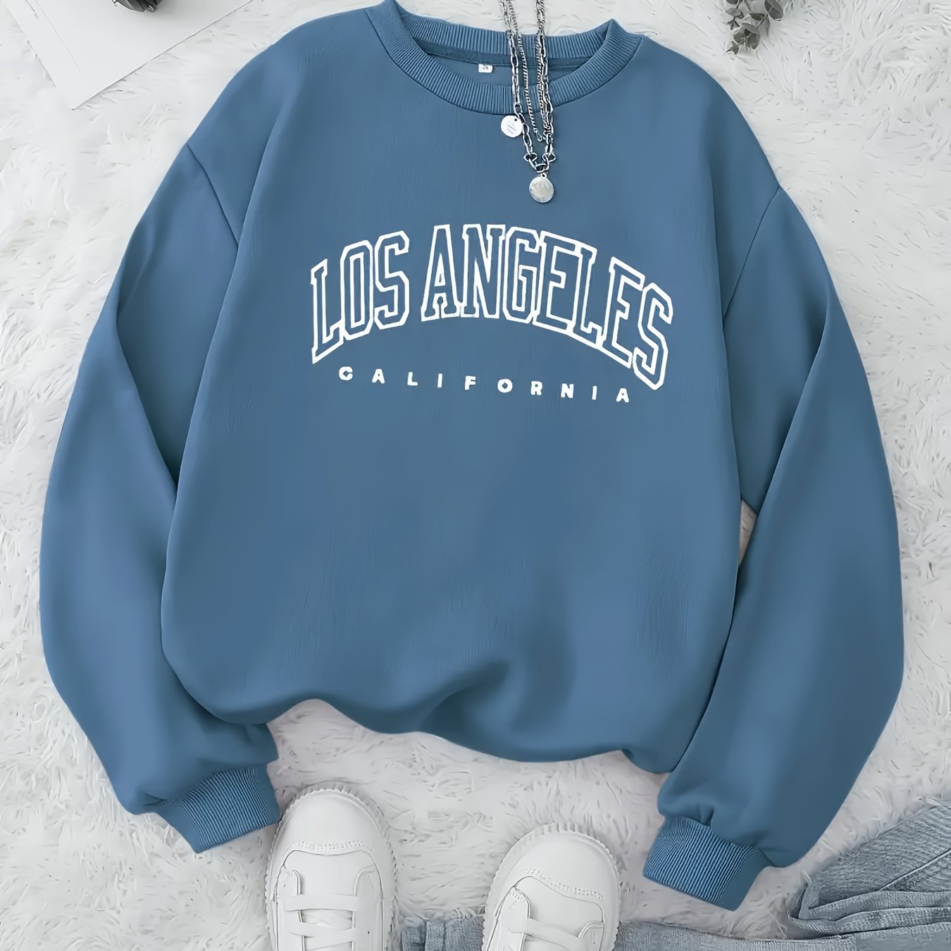 Letter Print Pullover Sweatshirt, Casual Long Sleeve Crew Neck Sweatshirt For Fall & Winter, Women's Clothing