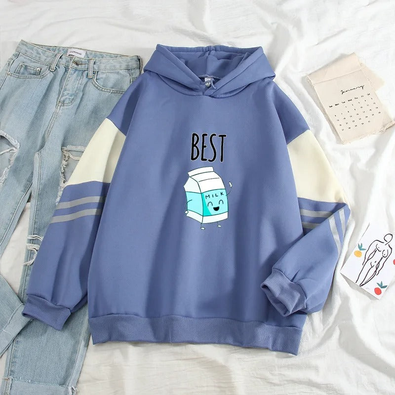 Sweater Color Matching Hoodie Jacket Top