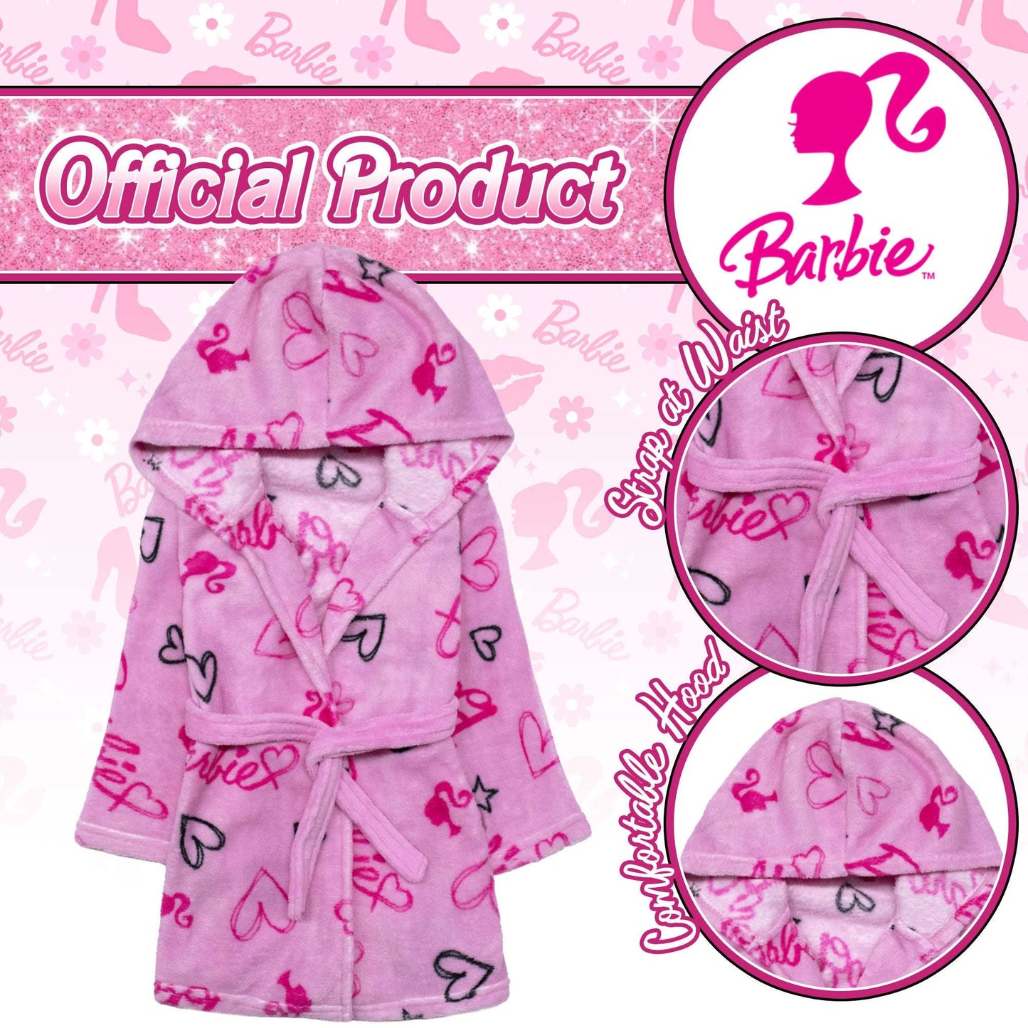 Vestaglia Barbie in pile invernale per bambina 7002