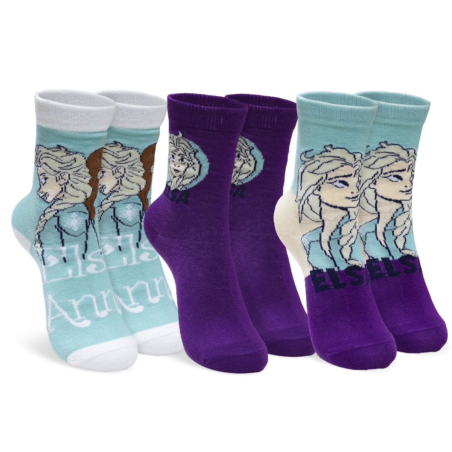 Calzini bambina Disney Frozen Elsa e Anna set 3 paia in cotone 7020