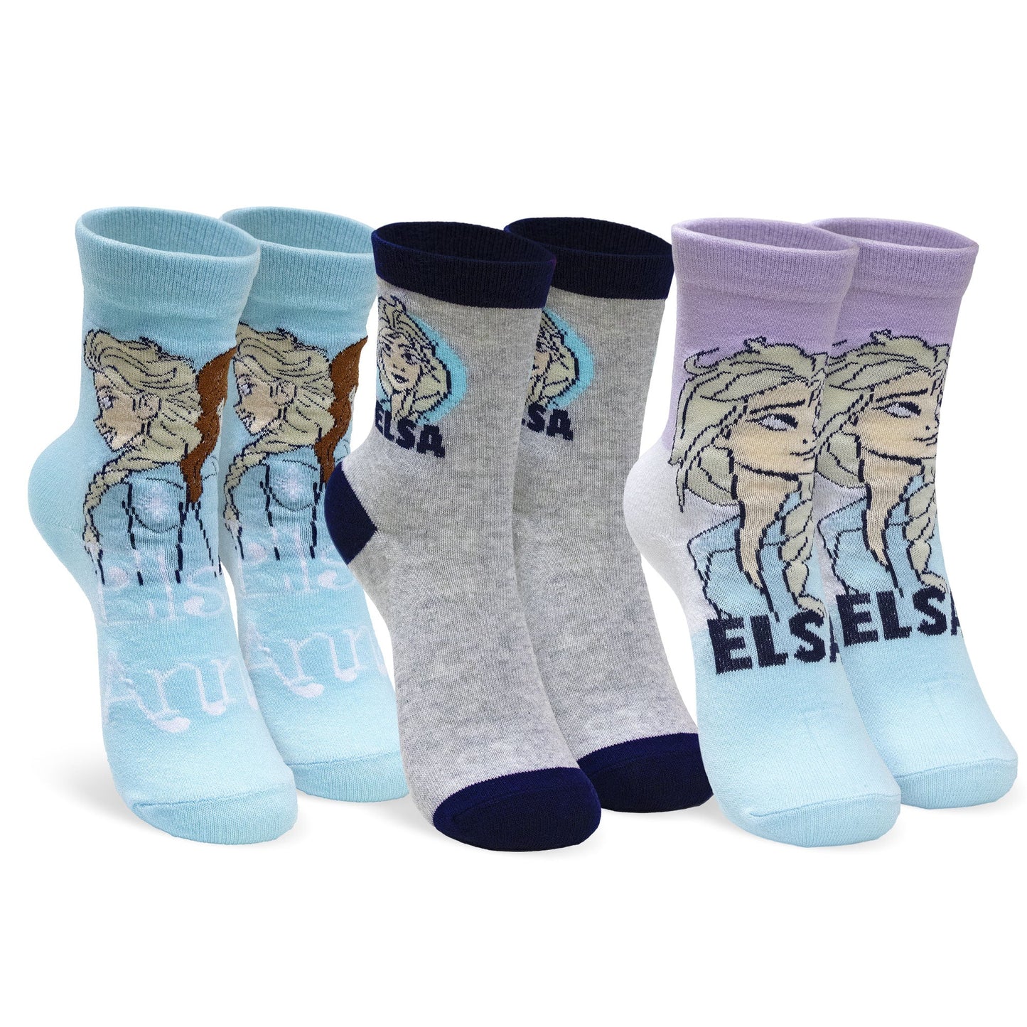 Calzini bambina Disney Frozen Elsa e Anna set 3 paia in cotone 7020