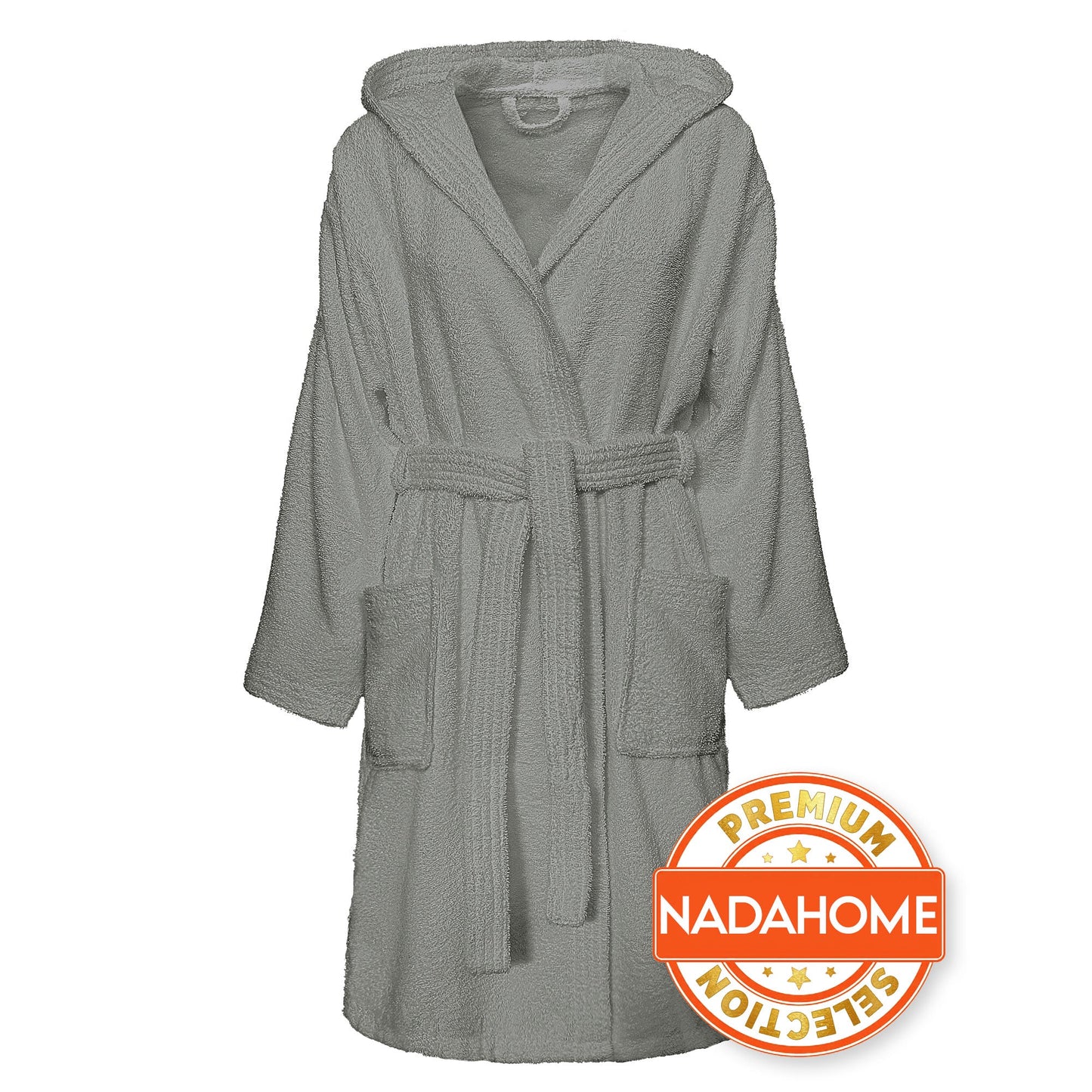 Accappatoio in spugna di cotone con cappuccio unisex uomo donna adulto 7042