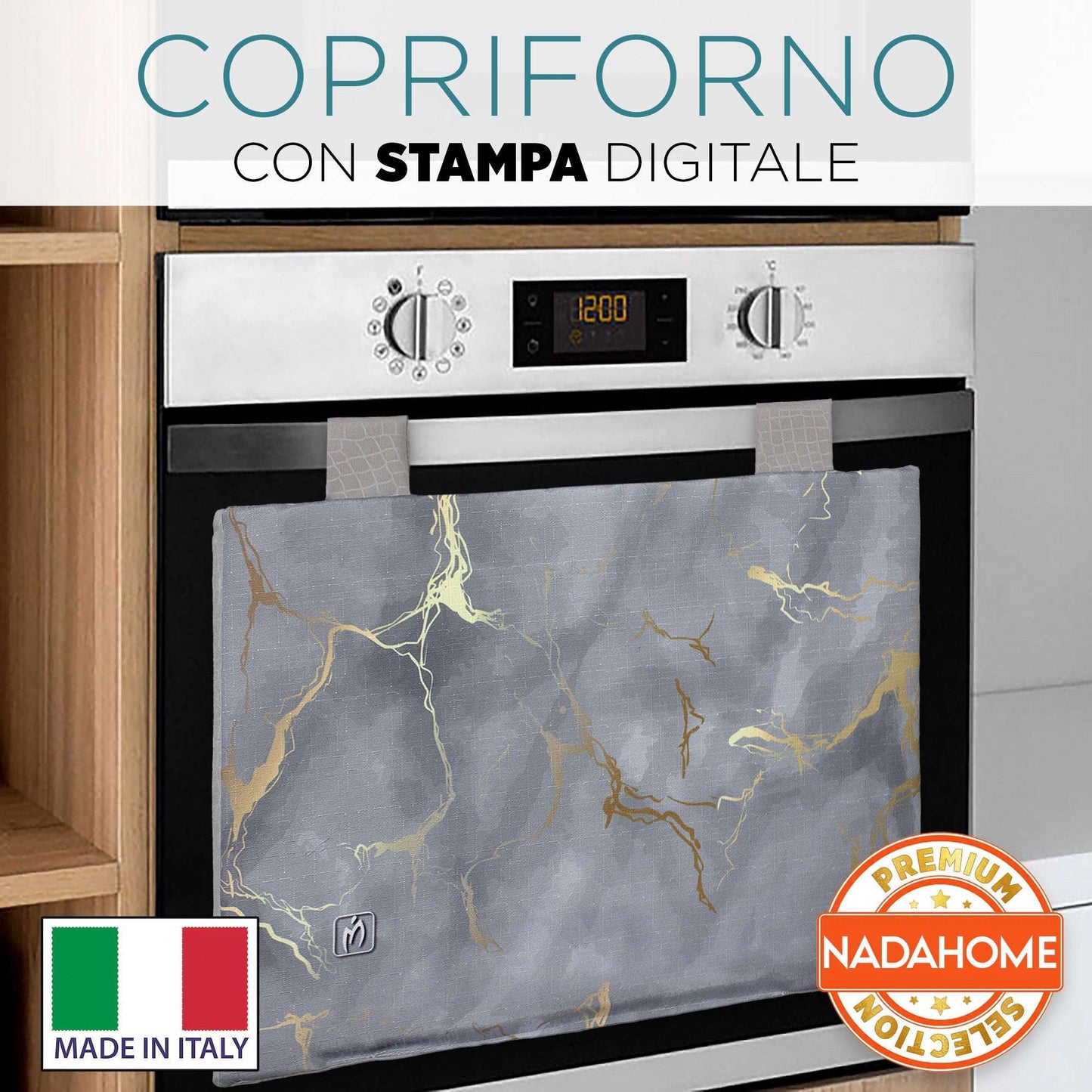 Copriforno cucina imbottito effetto marmo stampa digitale marmorizzato 7043