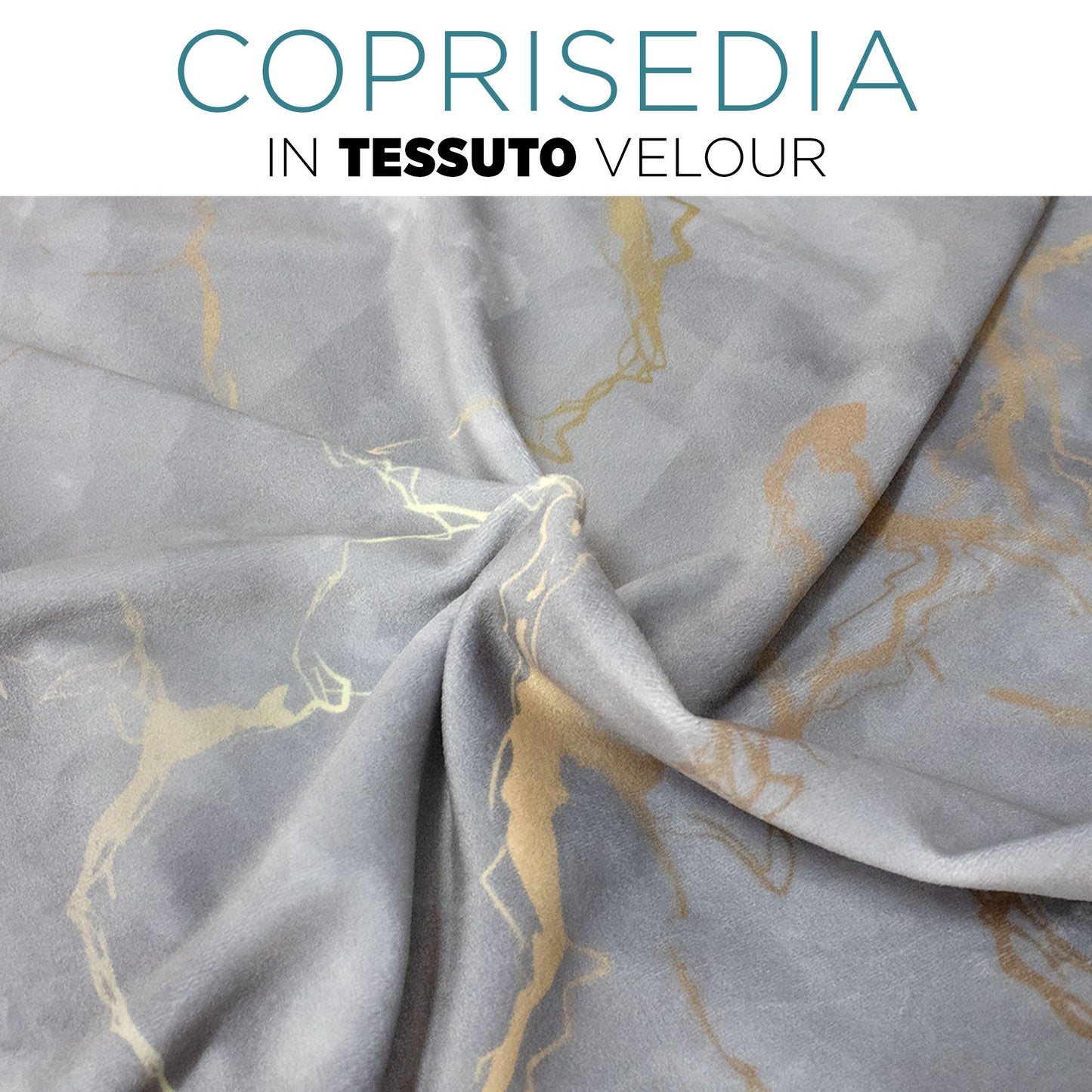Coprisedia effetto marmo Velour elastico 2 pezzi Vesti sedia marmorizzato 7072