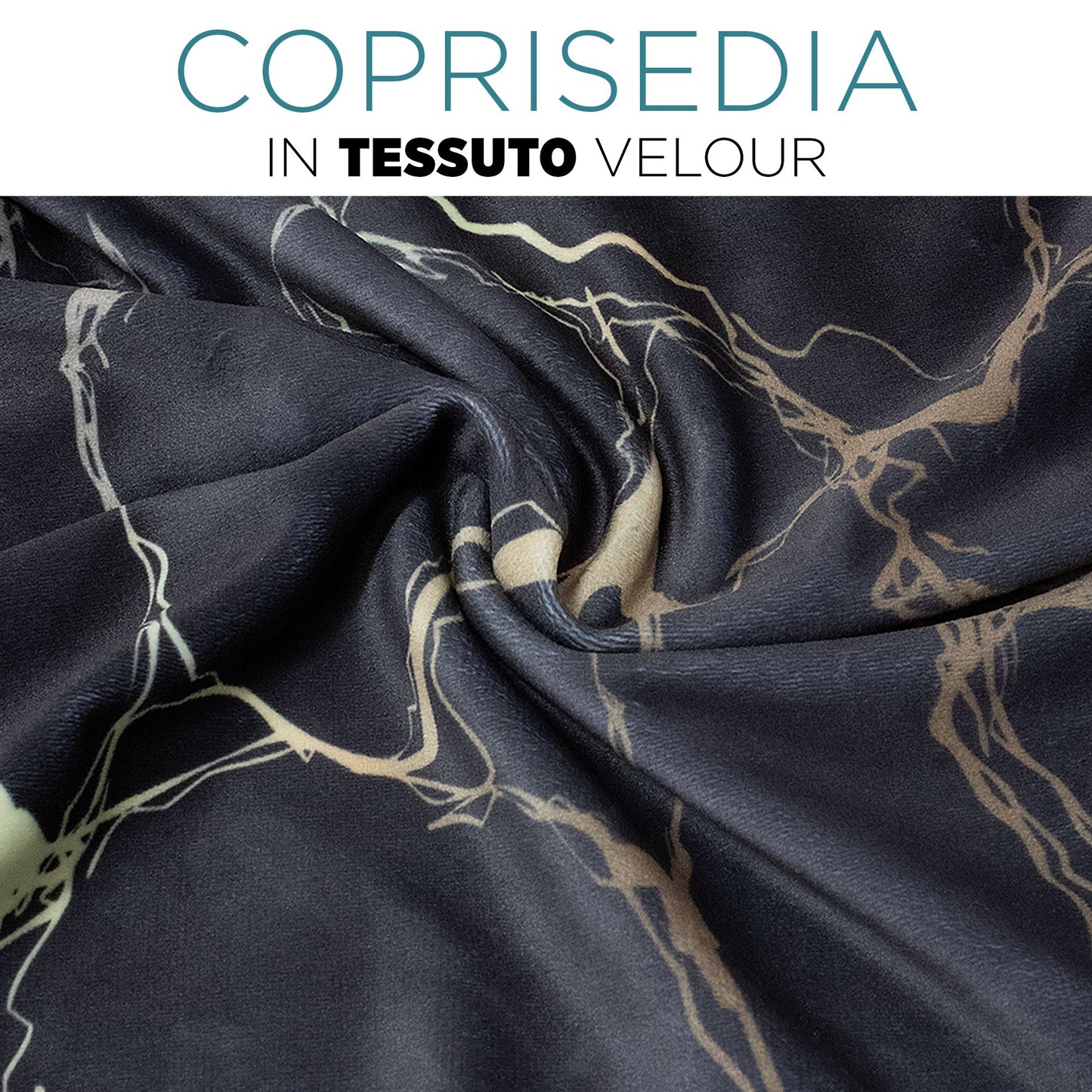 Coprisedia effetto marmo Velour elastico 2 pezzi Vesti sedia marmorizzato 7072