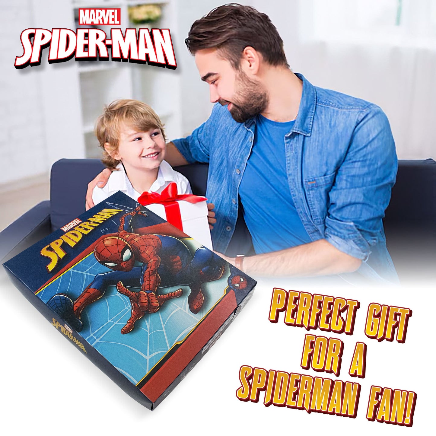 Pigiama Marvel Spiderman per bambino in cotone leggero a maniche lunghe 7075