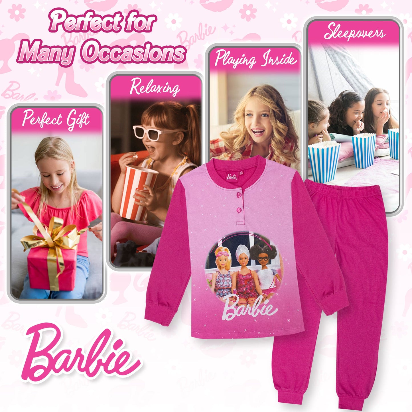 Pigiama per Bambina Barbie in Cotone Leggero a maniche lunghe 7076