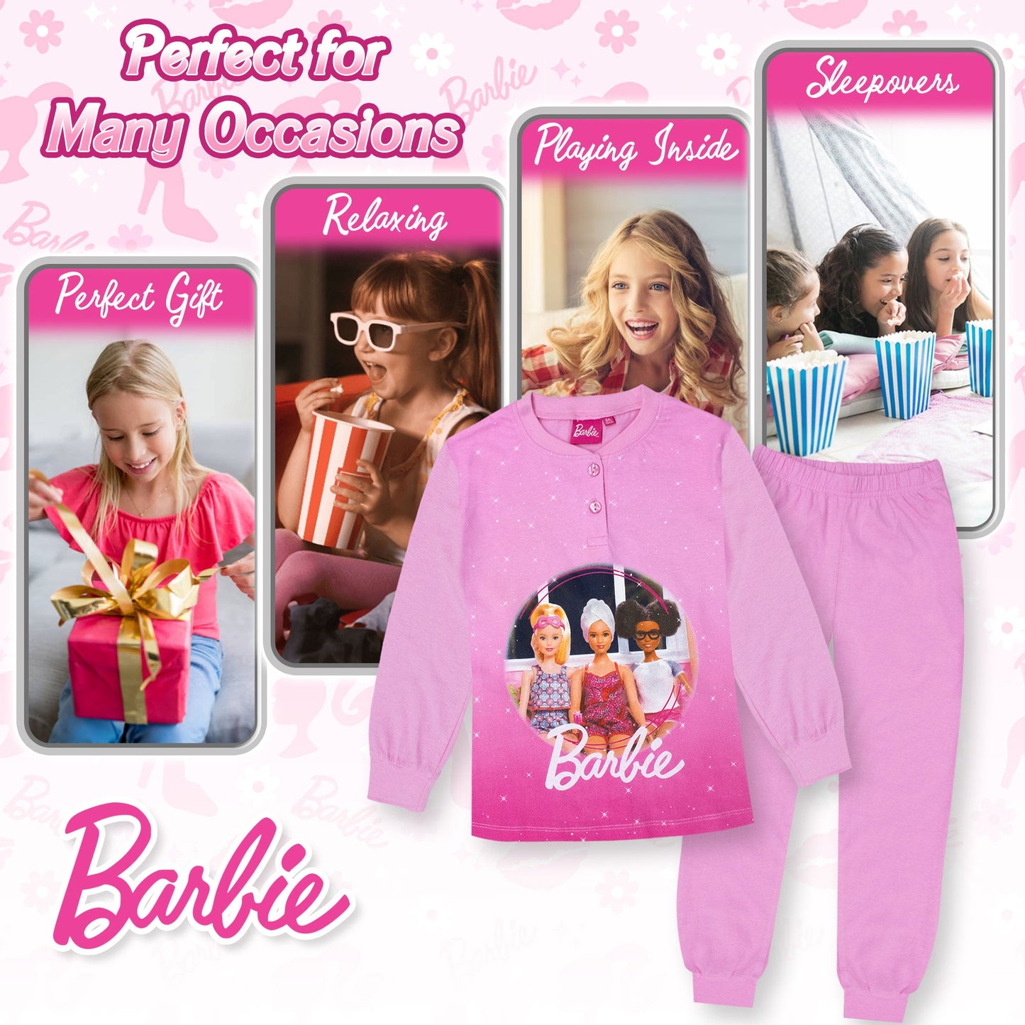 Pigiama per Bambina Barbie in Cotone Leggero a maniche lunghe 7076
