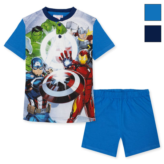 Pigiama Marvel Avengers corto per bambino in cotone leggero a maniche corte 7077