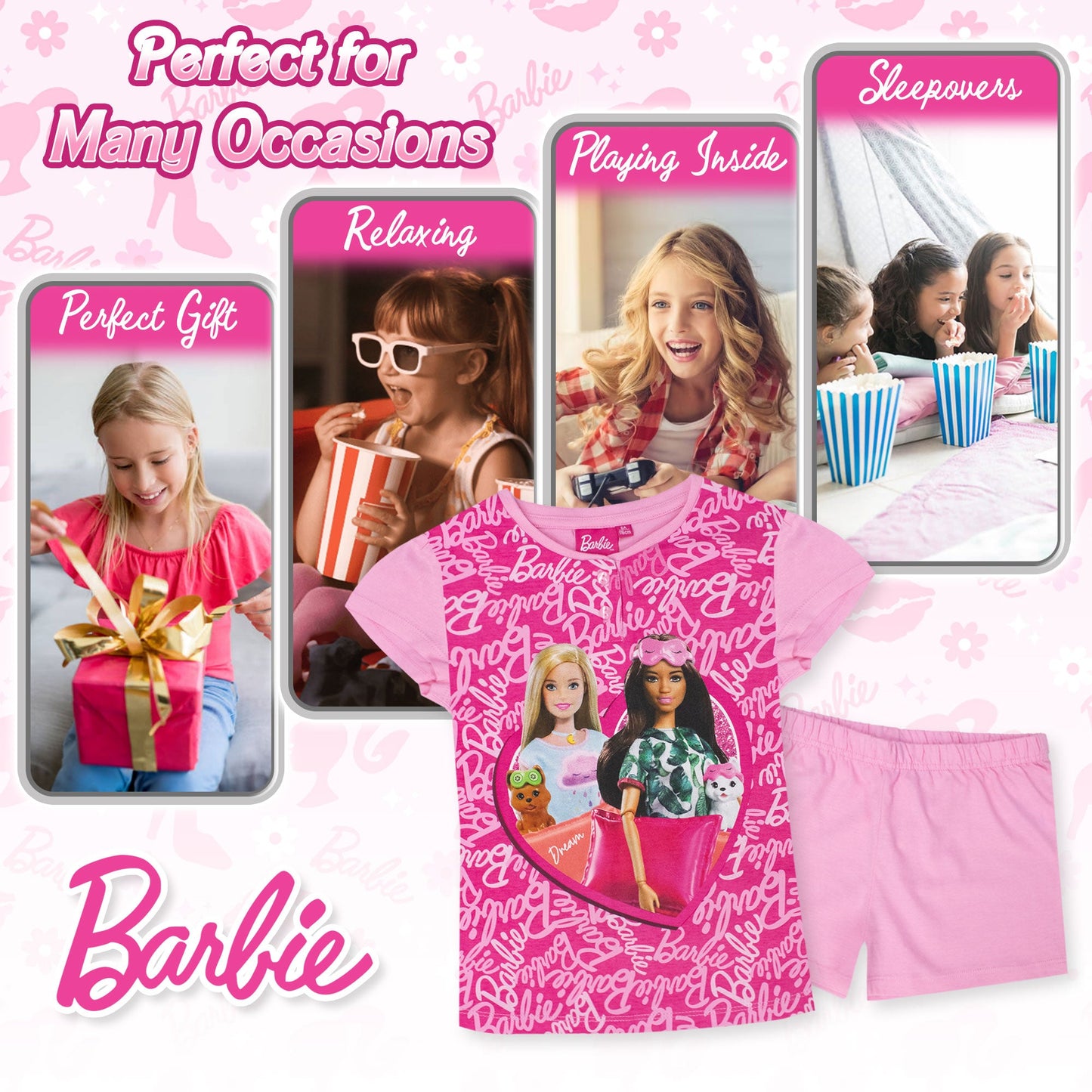Pigiama per Bambina Barbie estivo in Cotone Leggero corto 7079