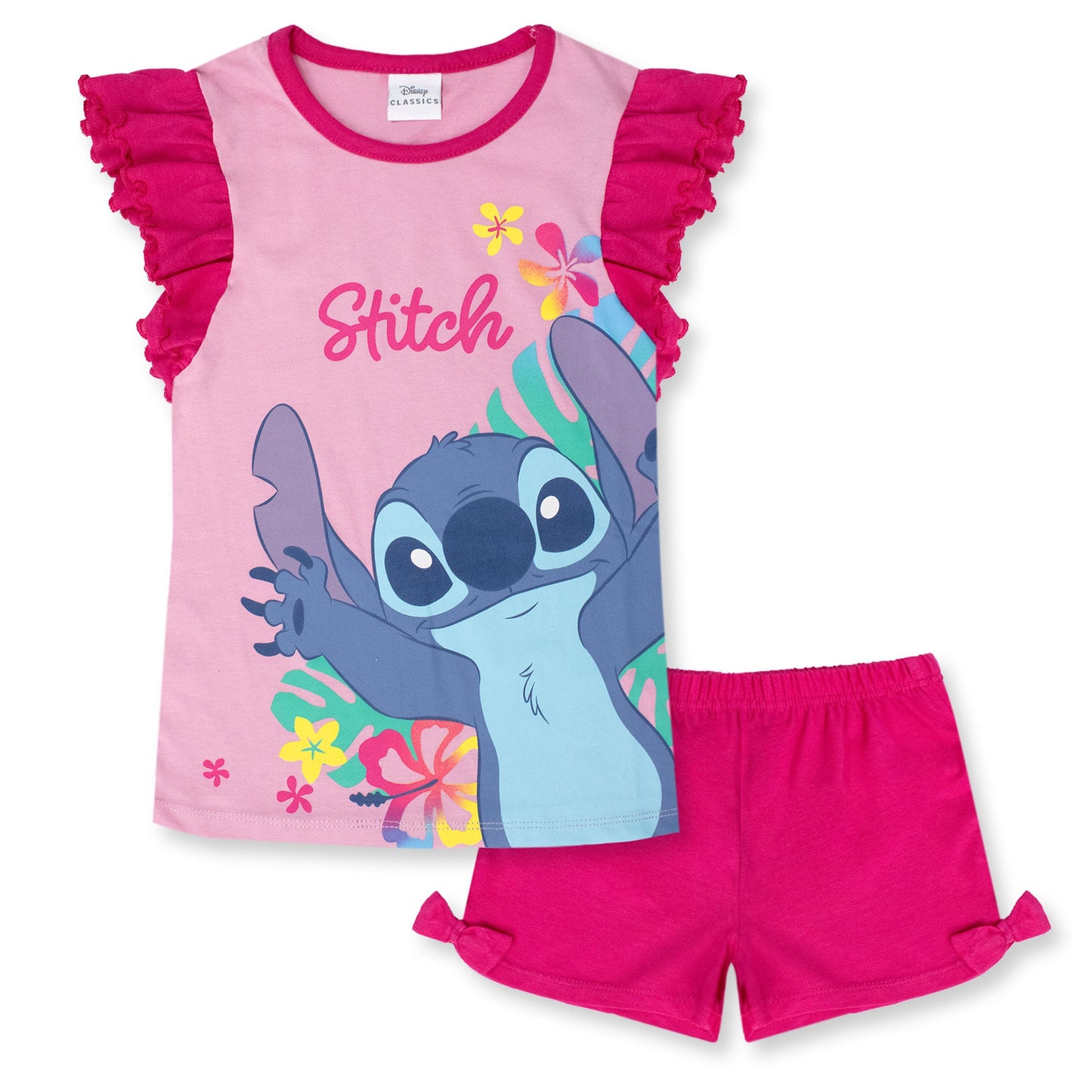 Pigiama Bambina Disney Lilo e Stitch in Cotone Leggero corto con volant 7083