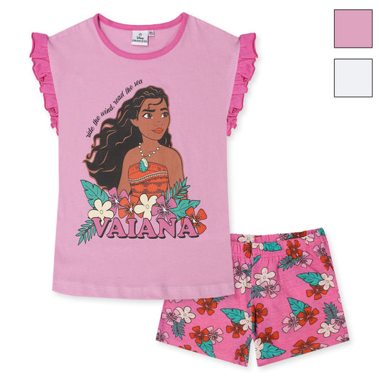 Pigiama Bambina Disney Vaiana Principessa Oceania in Cotone Leggero corto 7085