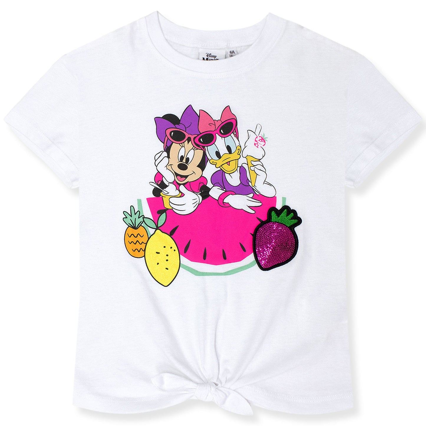 T-shirt Disney Minnie Mouse e Paperina bambina maglia maniche corte cotone 7091