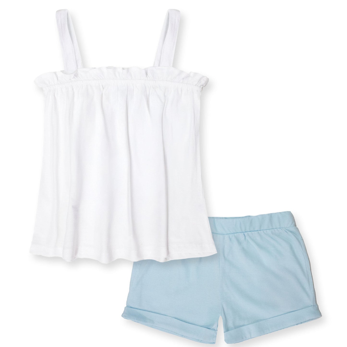 Completo bambina Disney Frozen Elsa estivo maglia e short in cotone 7093