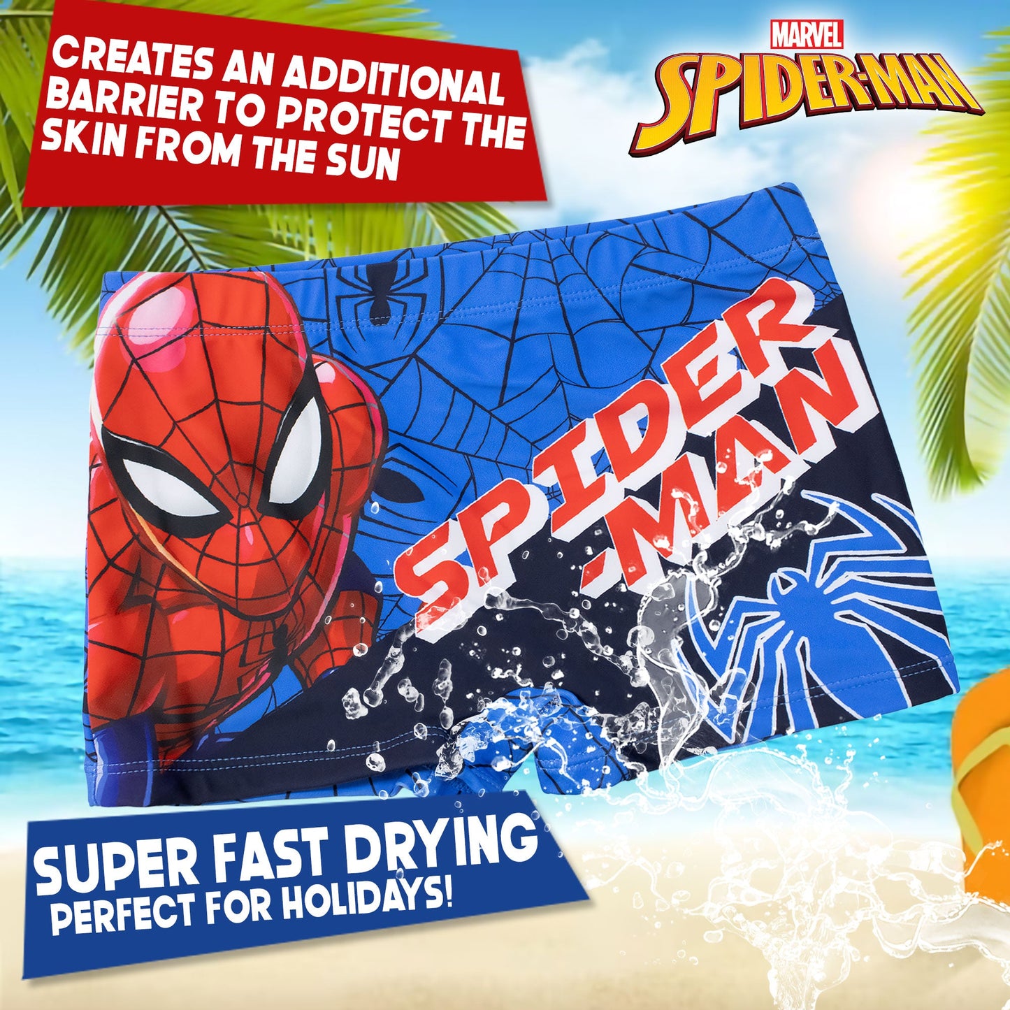 Costume bagno Marvel Spiderman bambino pantaloncino mare parigamba bimbo 7099
