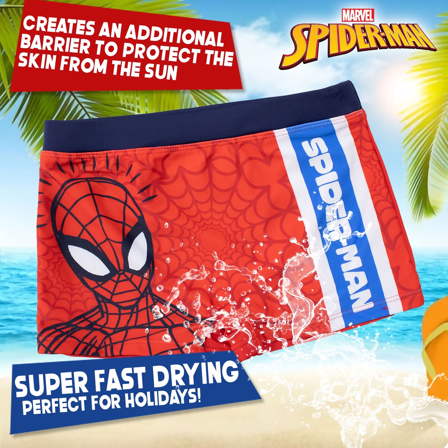 Costume bagno Marvel Spiderman bambino pantaloncino mare parigamba bimbo 7100