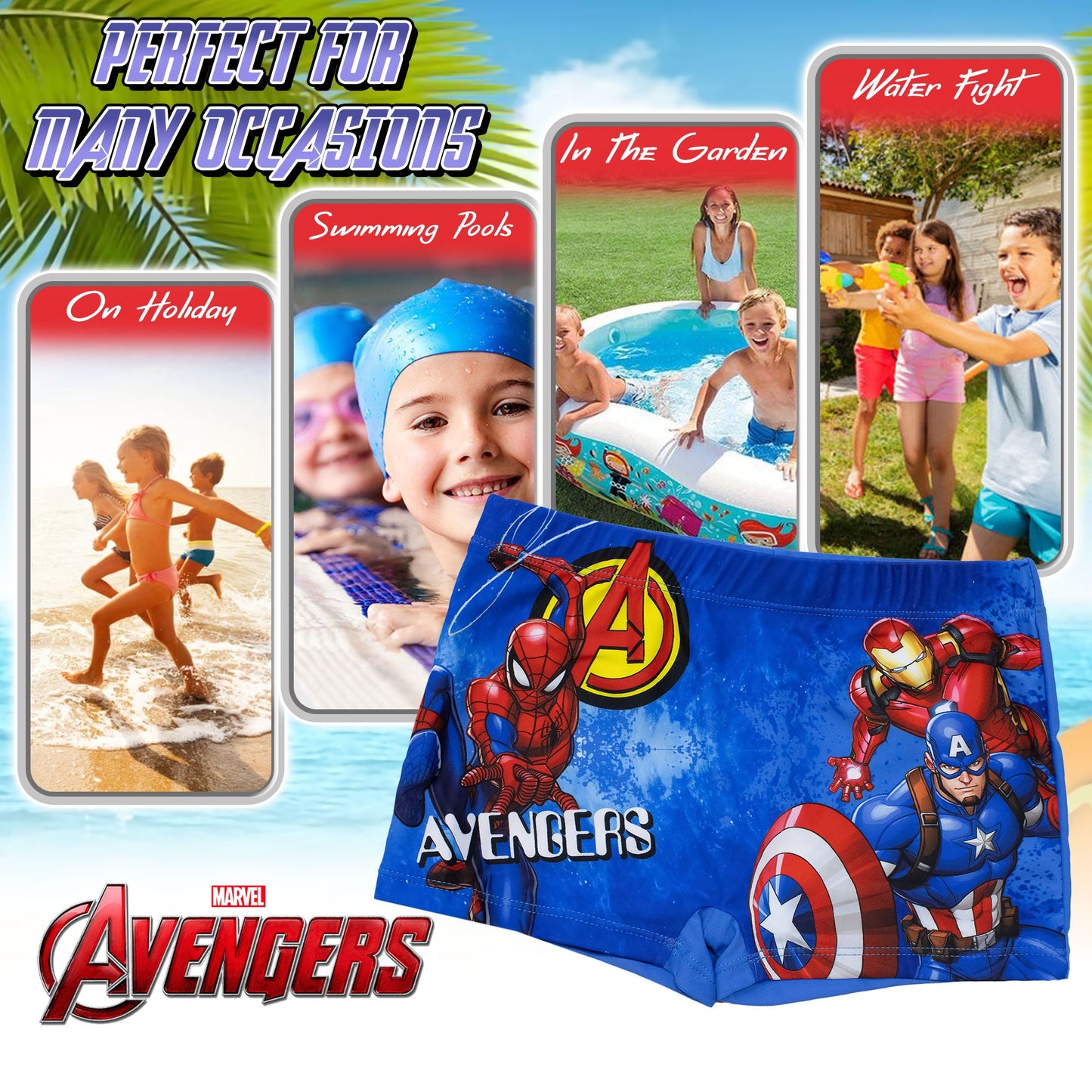 Costume bagno Marvel Avengers bambino pantaloncino mare parigamba bimbo 7101