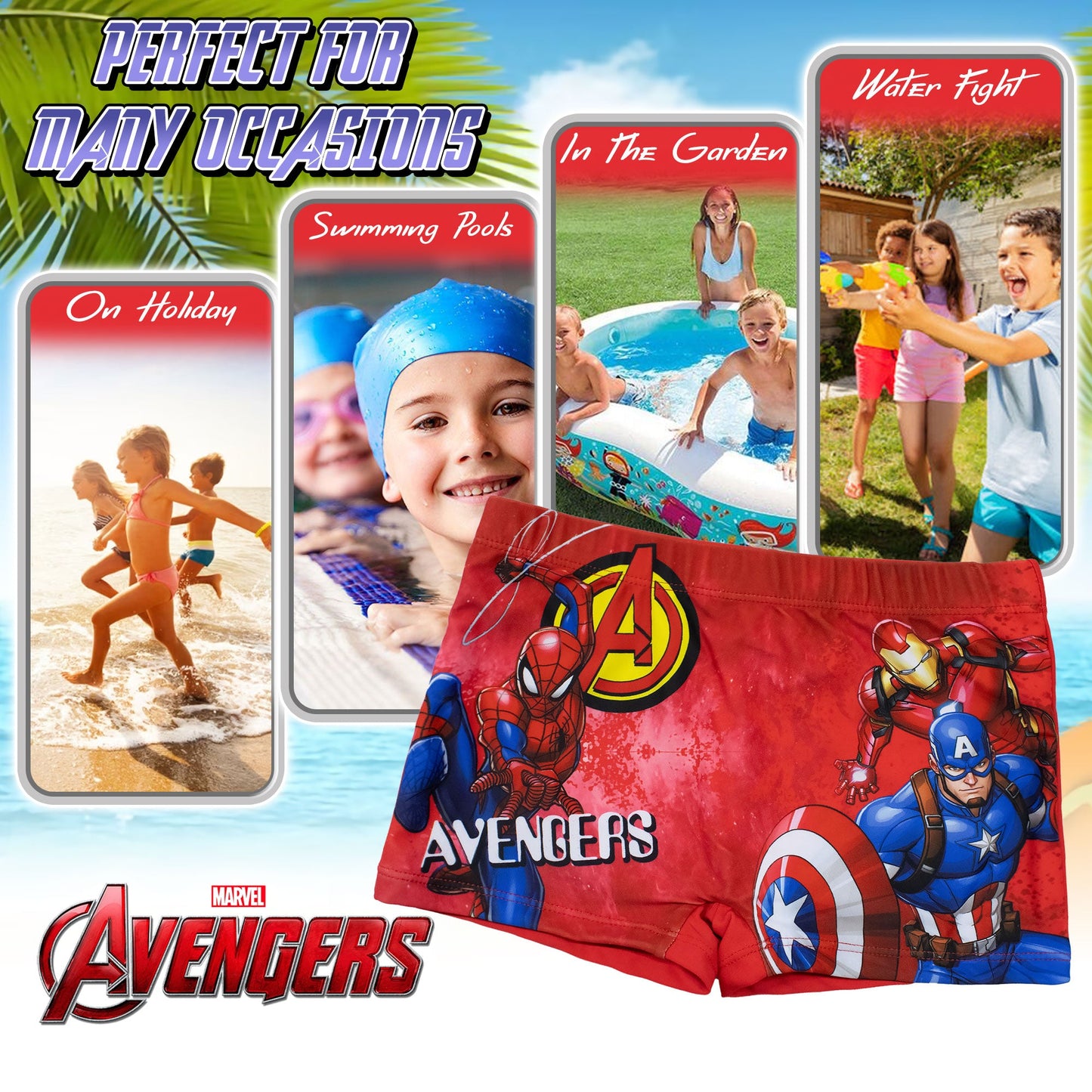 Costume bagno Marvel Avengers bambino pantaloncino mare parigamba bimbo 7101