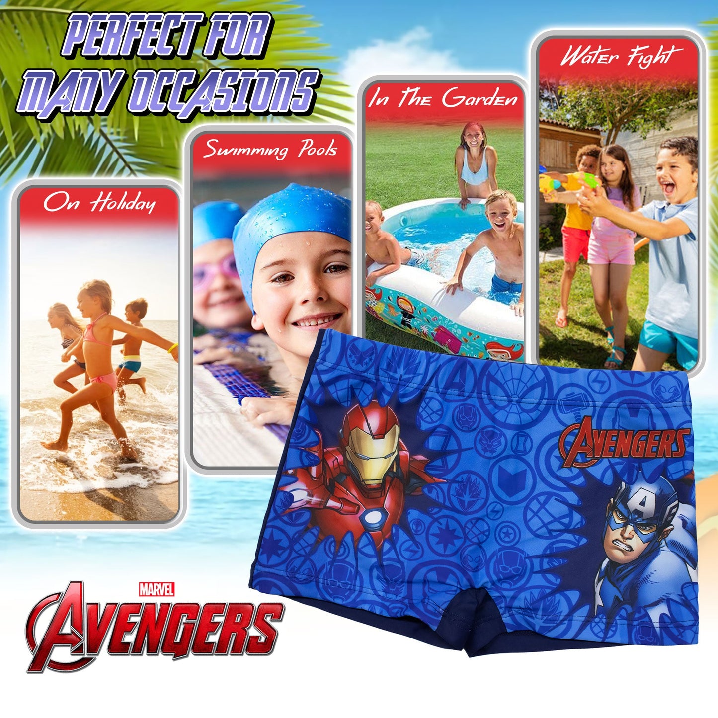 Costume bagno Marvel Avengers bambino pantaloncino mare parigamba bimbo 7102