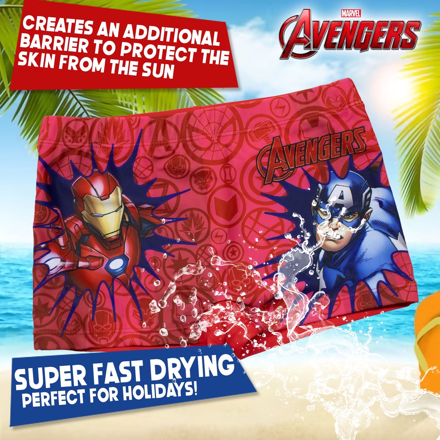 Costume bagno Marvel Avengers bambino pantaloncino mare parigamba bimbo 7102