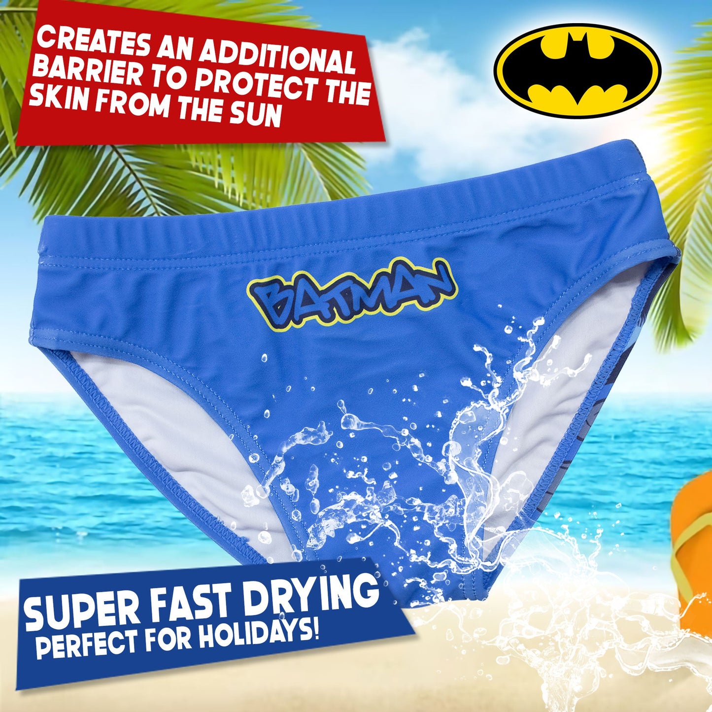 Costume da bagno di Batman per bambino mutandina slip mare bimbo 7105