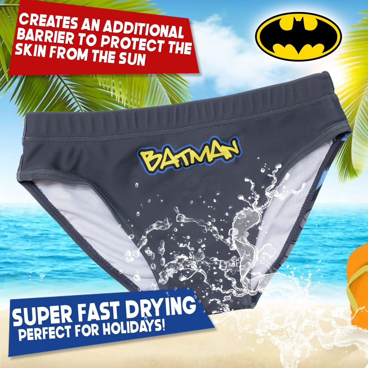 Costume da bagno di Batman per bambino mutandina slip mare bimbo 7105