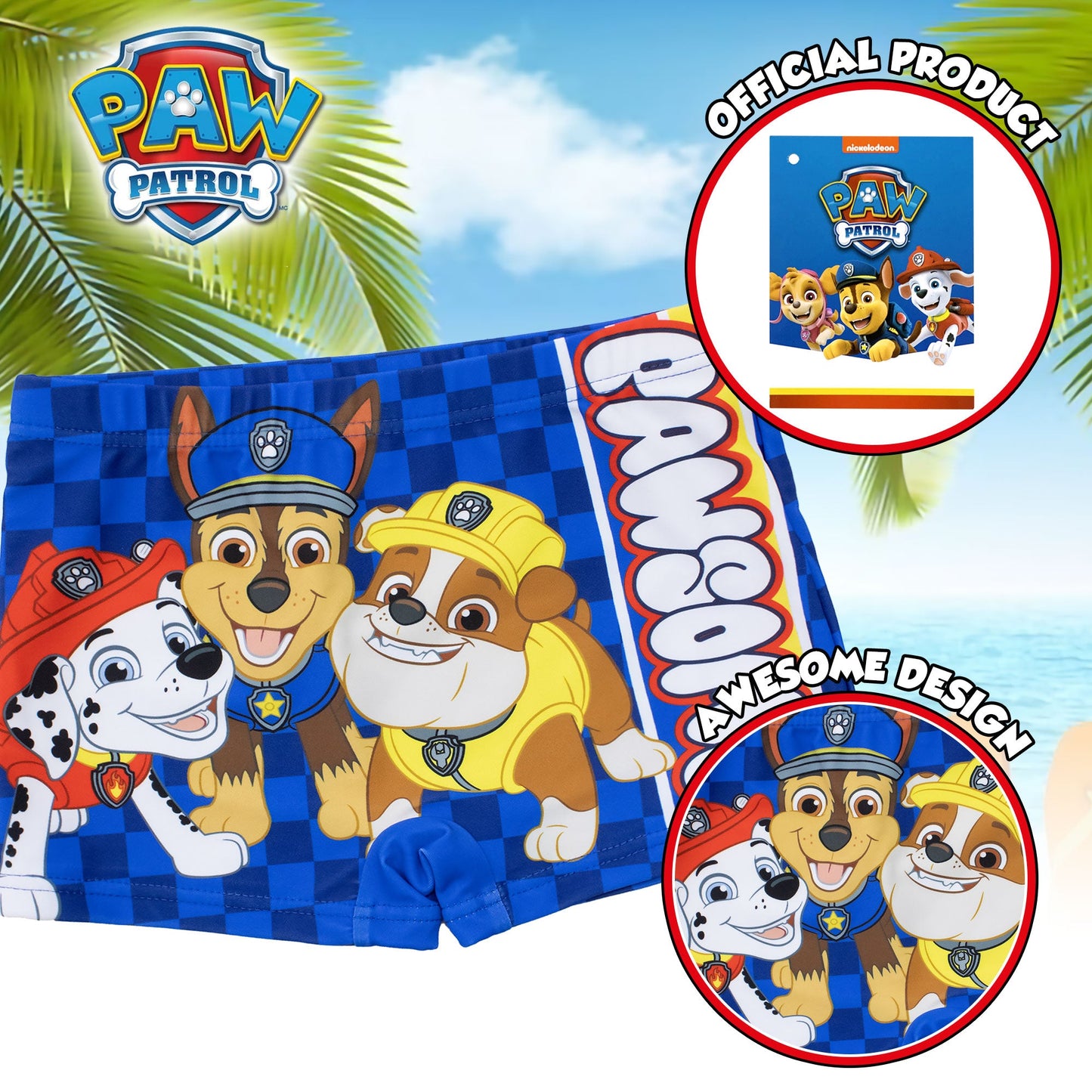 Costume da bagno Paw Patrol per bambino pantaloncino mare bimbo 7108