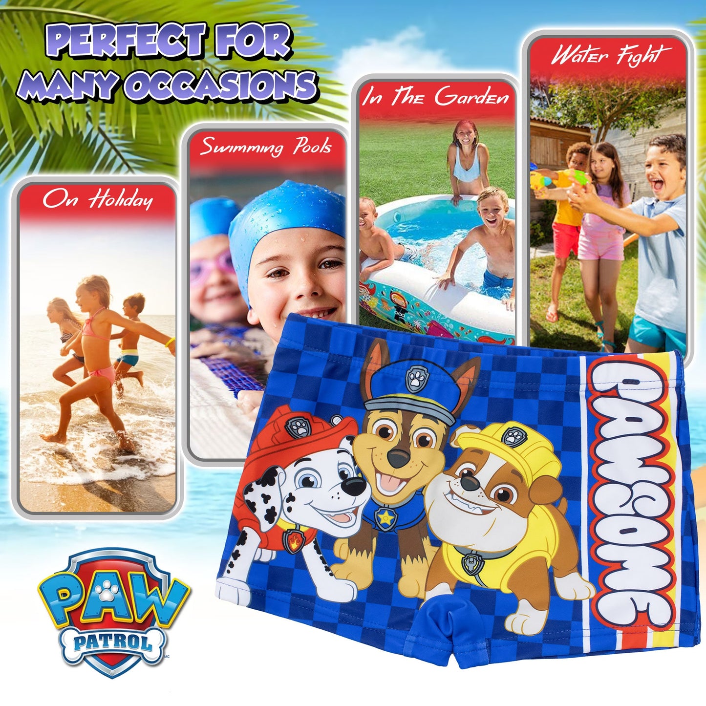 Costume da bagno Paw Patrol per bambino pantaloncino mare bimbo 7108