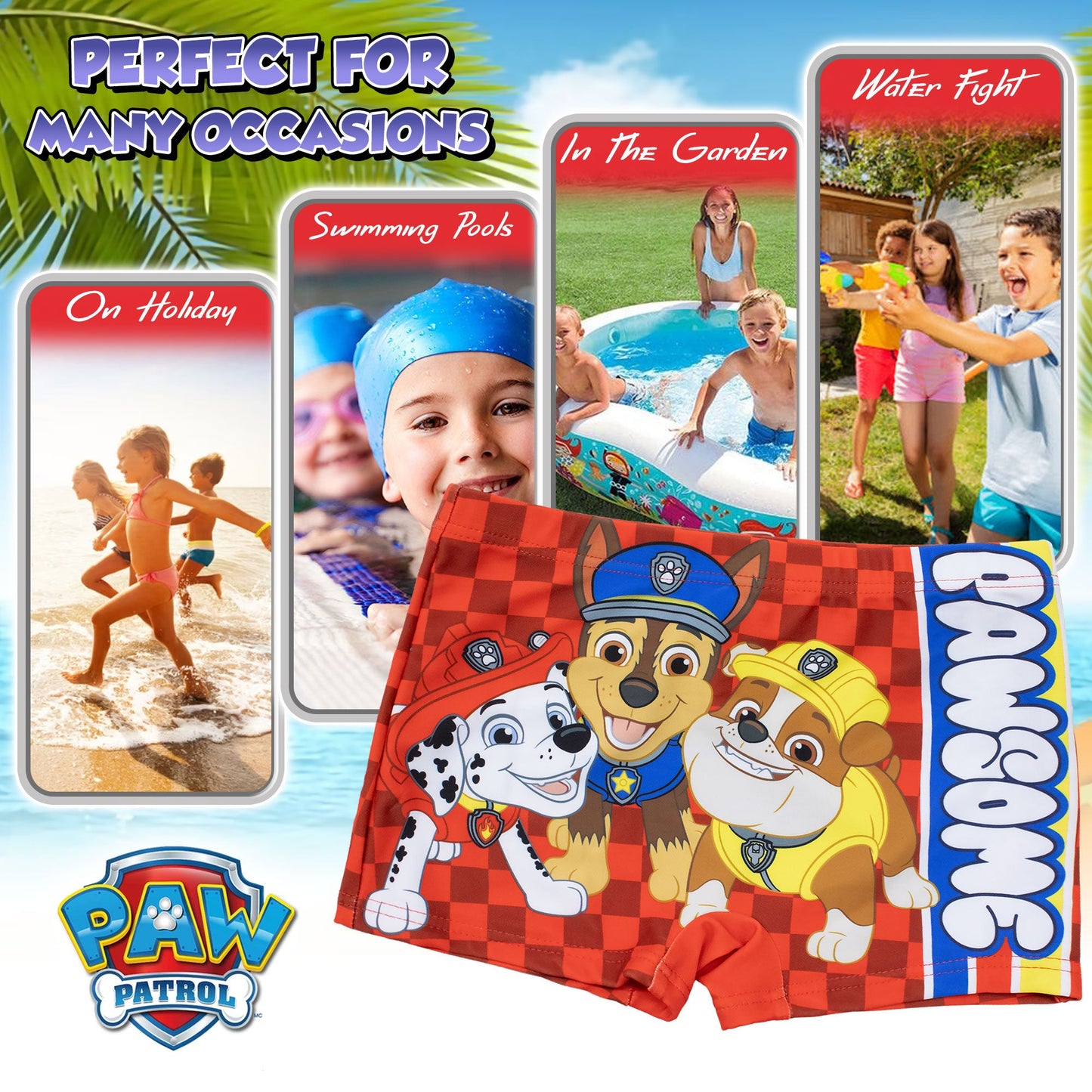 Costume da bagno Paw Patrol per bambino pantaloncino mare bimbo 7108