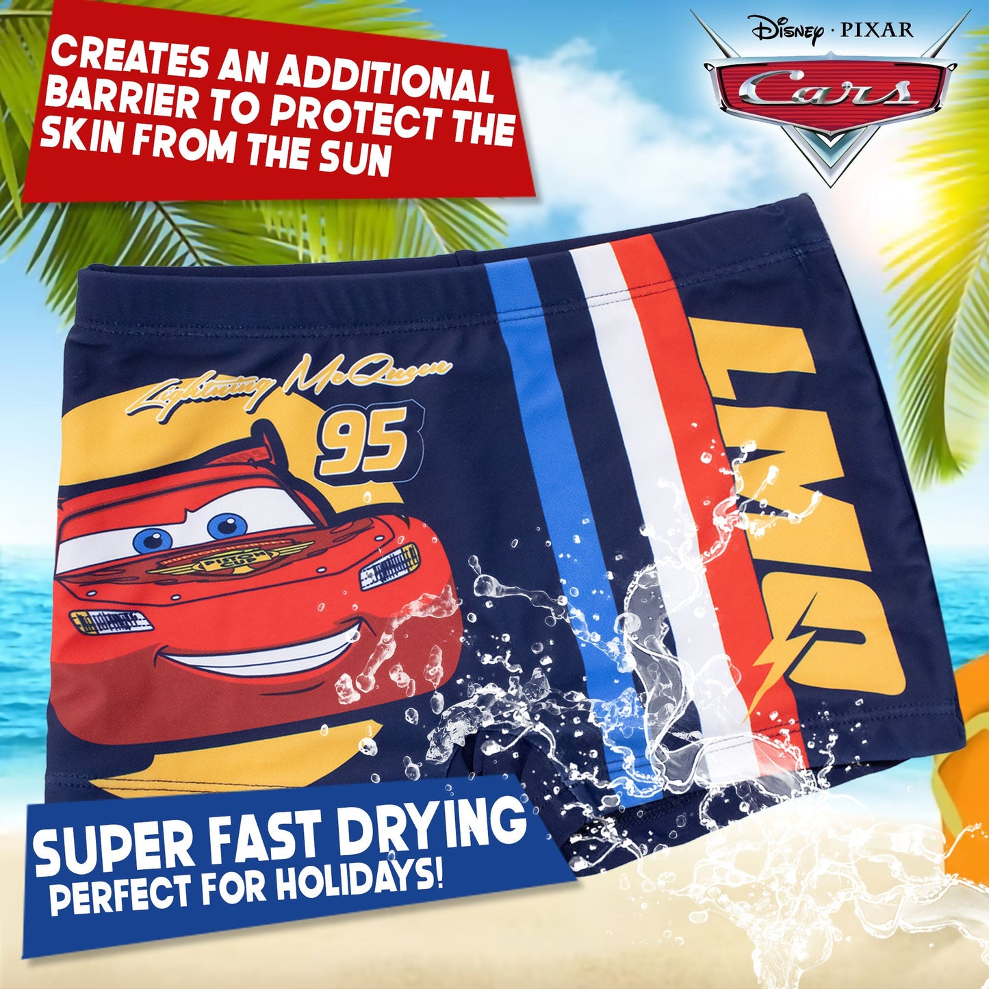 Costume bagno Disney Cars Saetta bambino pantaloncino mare parigamba bimbo 7109