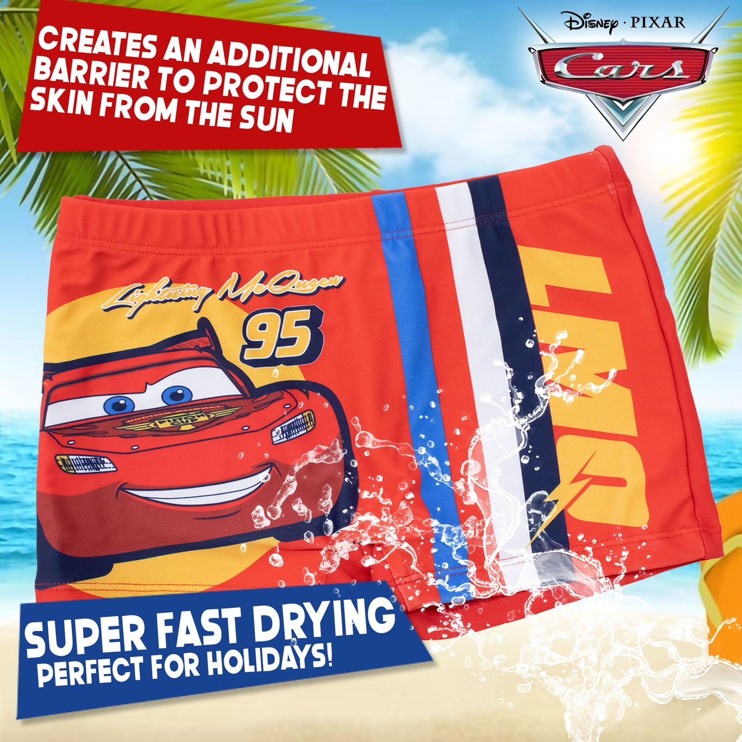 Costume bagno Disney Cars Saetta bambino pantaloncino mare parigamba bimbo 7109