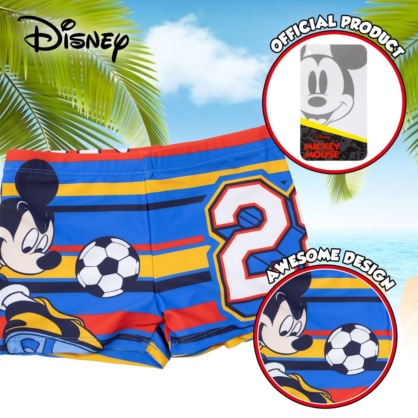 Costume bagno Disney Mickey Mouse bambino pantaloncino mare Topolino bimbo 7111