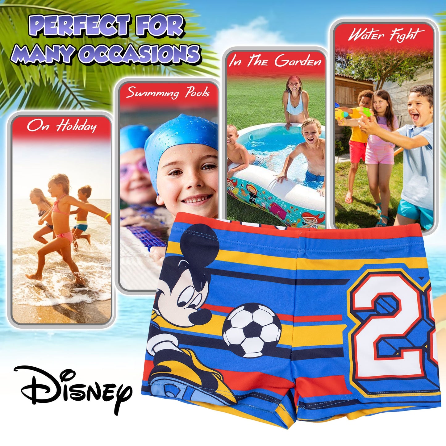 Costume bagno Disney Mickey Mouse bambino pantaloncino mare Topolino bimbo 7111