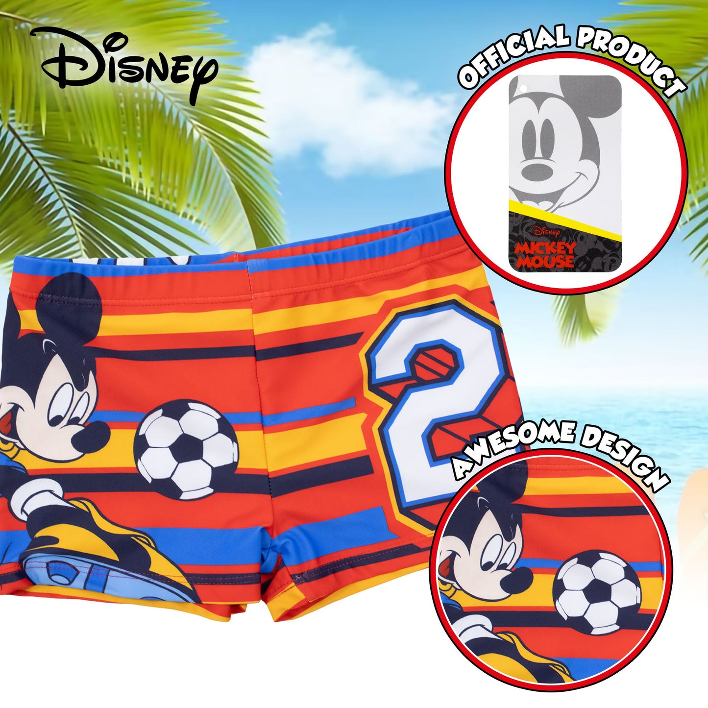 Costume bagno Disney Mickey Mouse bambino pantaloncino mare Topolino bimbo 7111