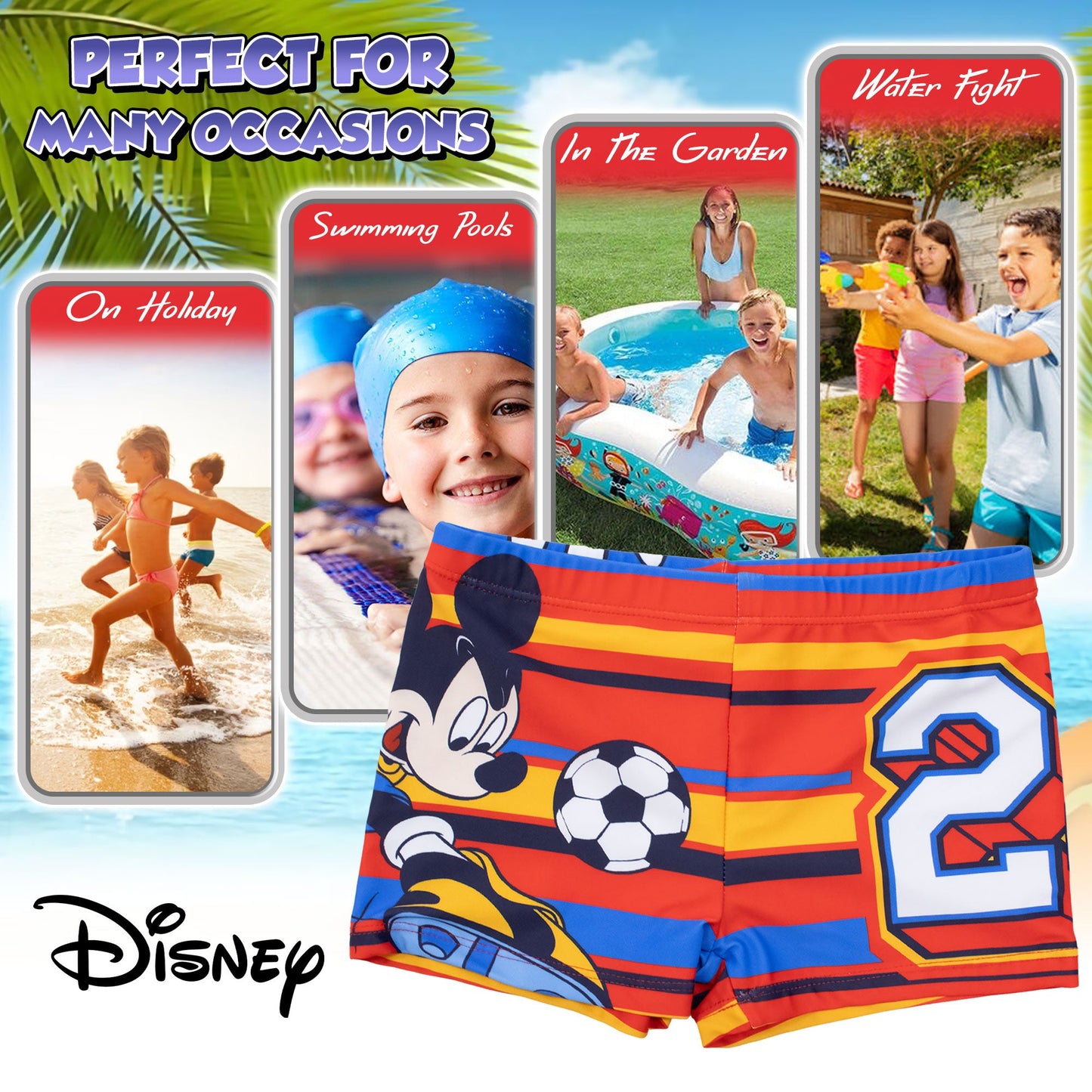 Costume bagno Disney Mickey Mouse bambino pantaloncino mare Topolino bimbo 7111