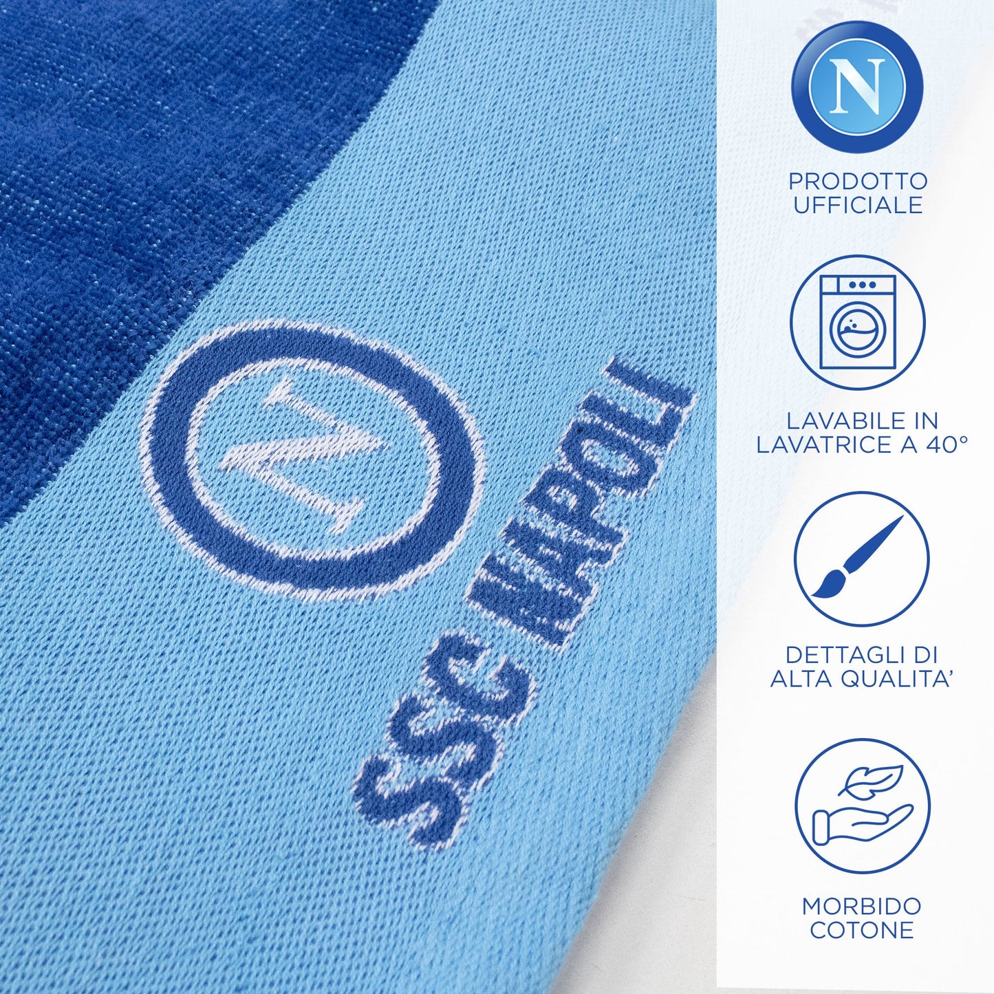 Telo mare SSC Napoli in spugna di cotone 90x170cm Prodotto Ufficiale 7119