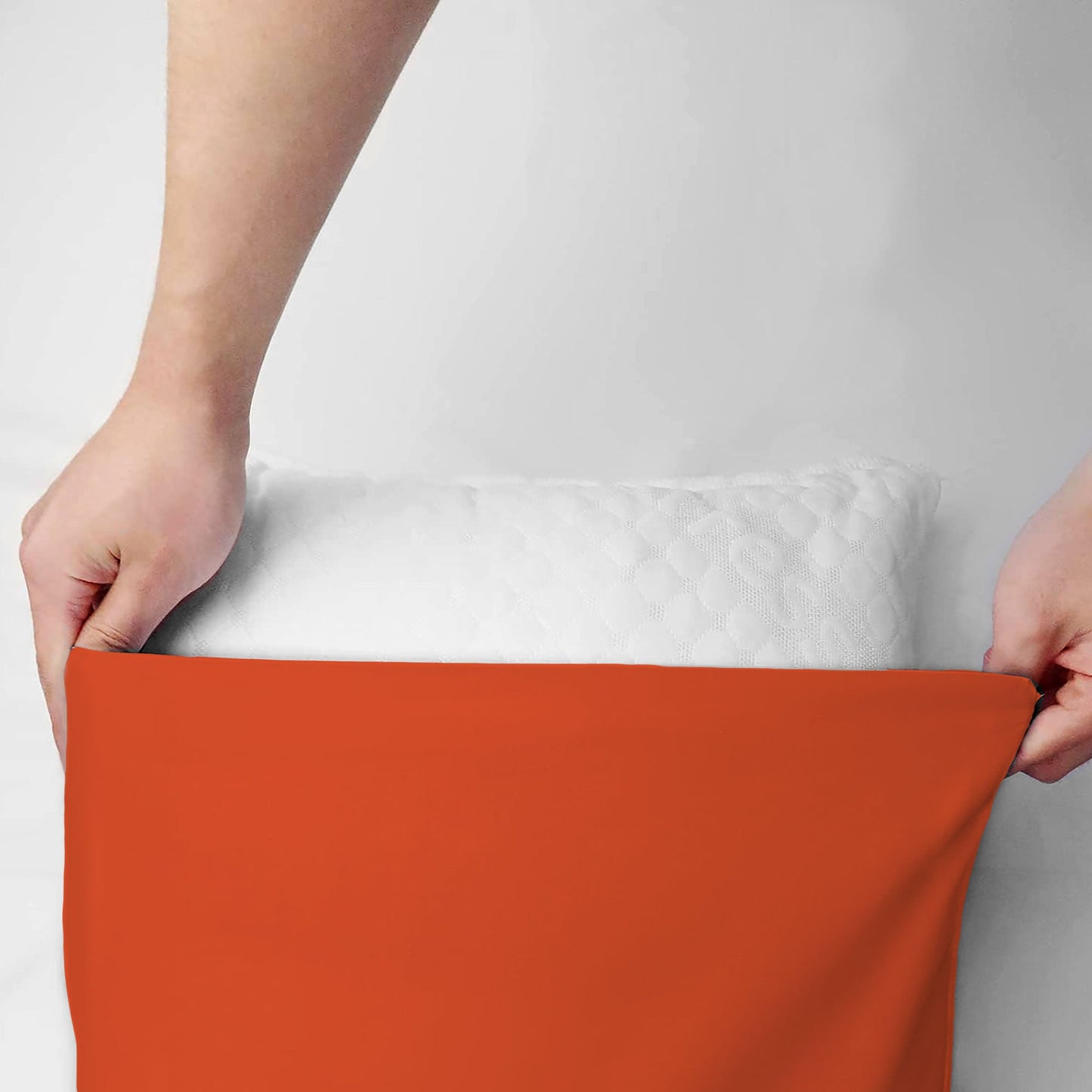 Coppia federe cuscini letto in cotone Copricuscini guanciale in tinta unita 7127