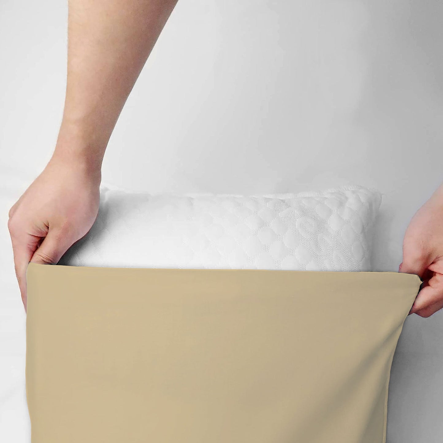 Coppia federe cuscini letto in cotone Copricuscini guanciale in tinta unita 7127