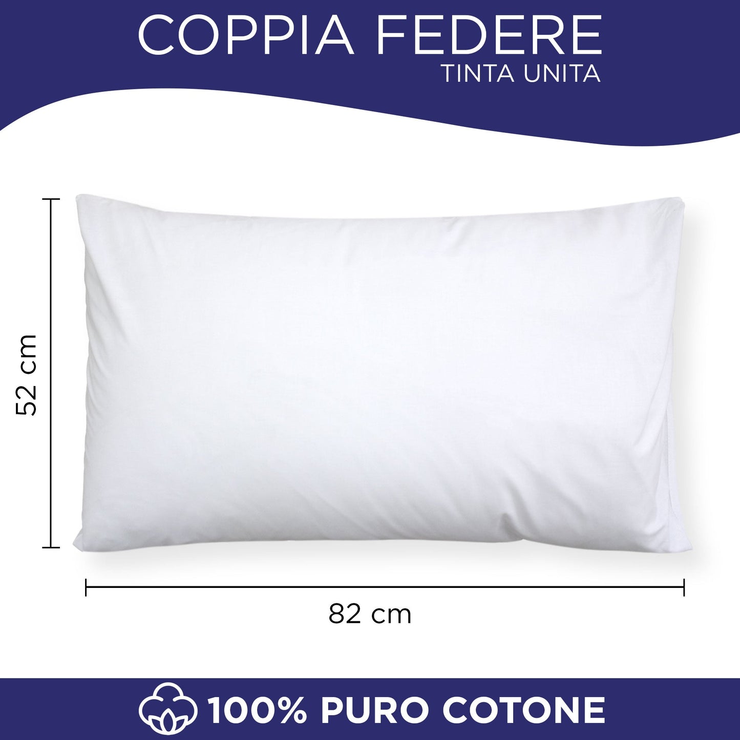 Coppia federe cuscini letto in cotone Copricuscini guanciale in tinta unita 7127