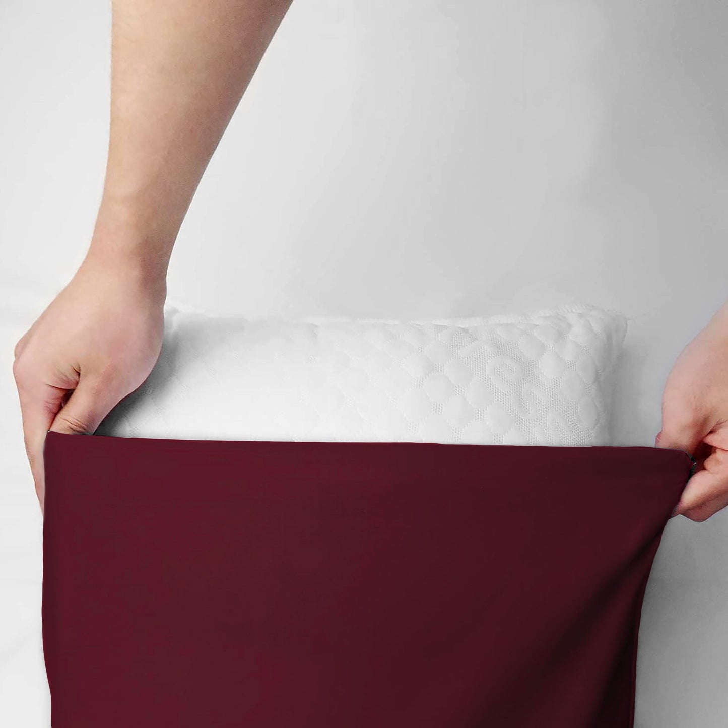 Coppia federe cuscini letto in cotone Copricuscini guanciale in tinta unita 7127