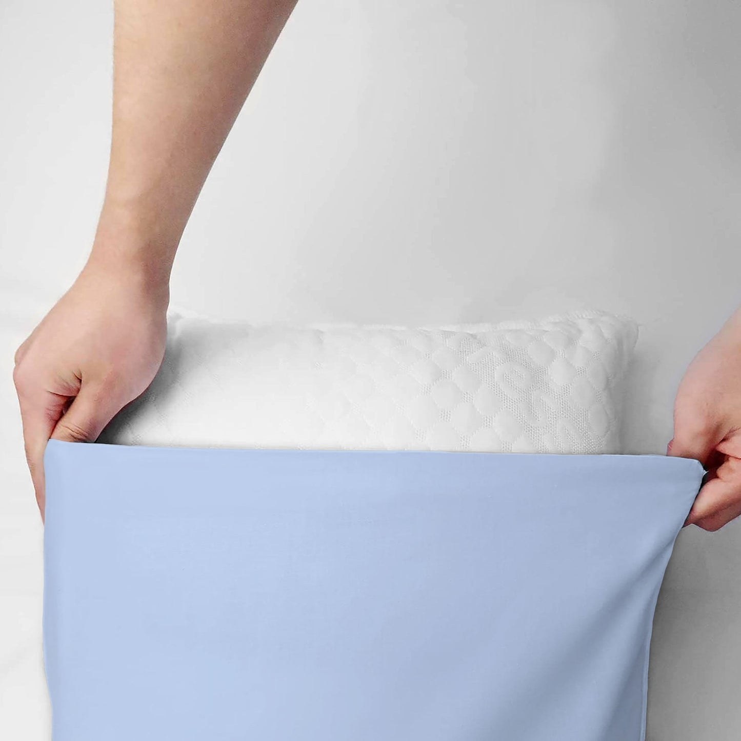 Coppia federe cuscini letto in cotone Copricuscini guanciale in tinta unita 7127